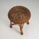 Vintage rattan & wicker stool – plant stand