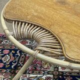 Rattan pedestal table from the 60s