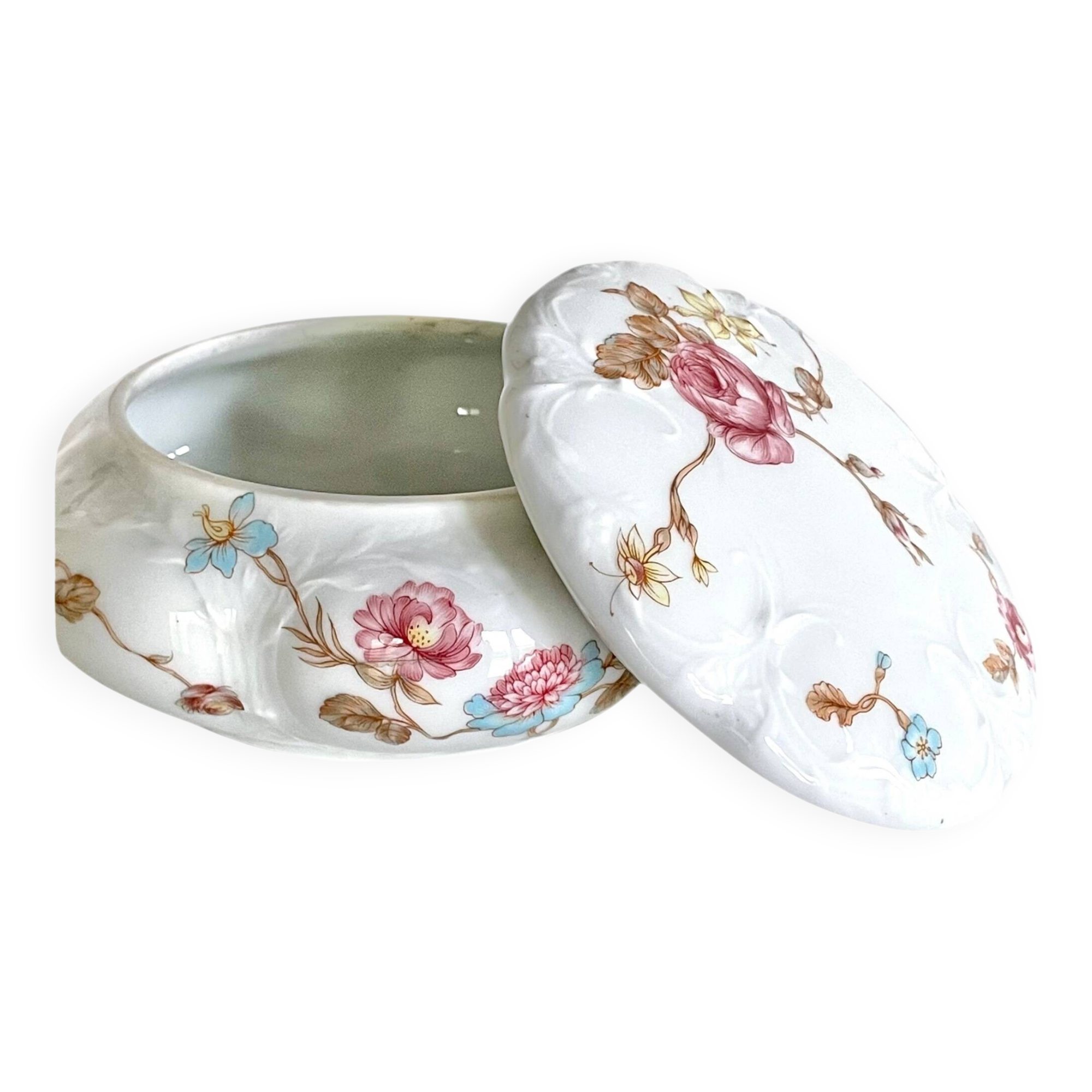 Porcelain Candy Box / Jewelry Box | Roses of France | Haviland