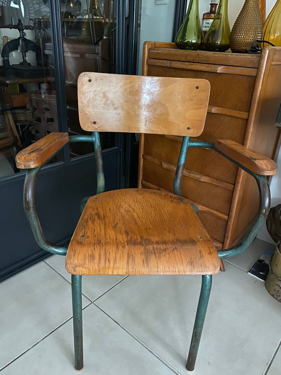 Vintage schoolmaster armchair