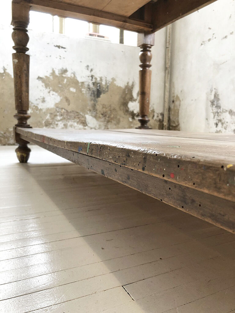 Artist studio oak draper table