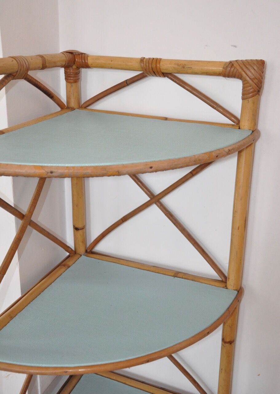 Corner Wicker shelf