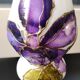 Stylish Kalina Poland vase. Floral decoration. Unique signed piece, 27 cm