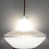 Space age glass UFO pendant light 1970