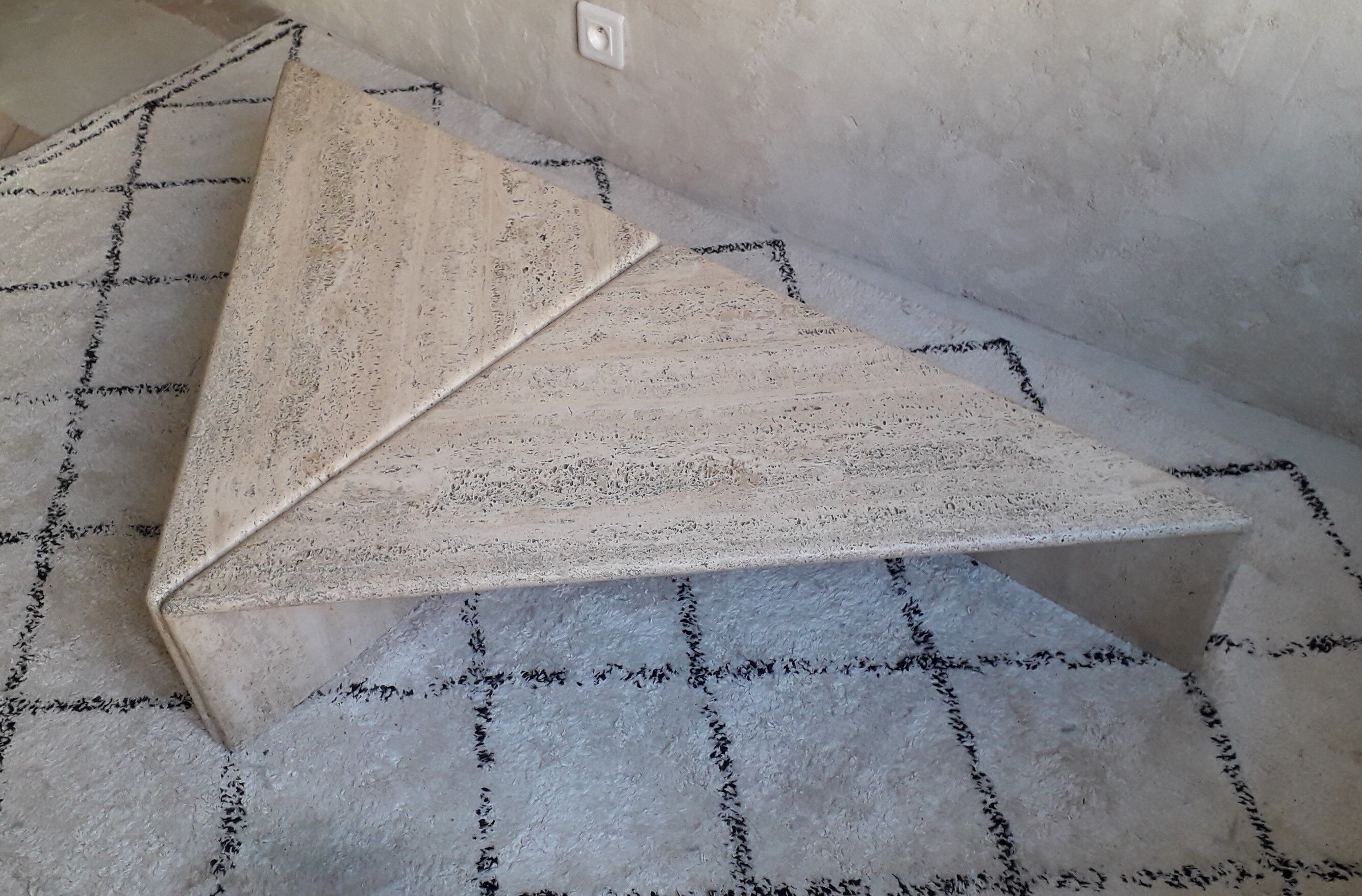 Coffee table in travertine
