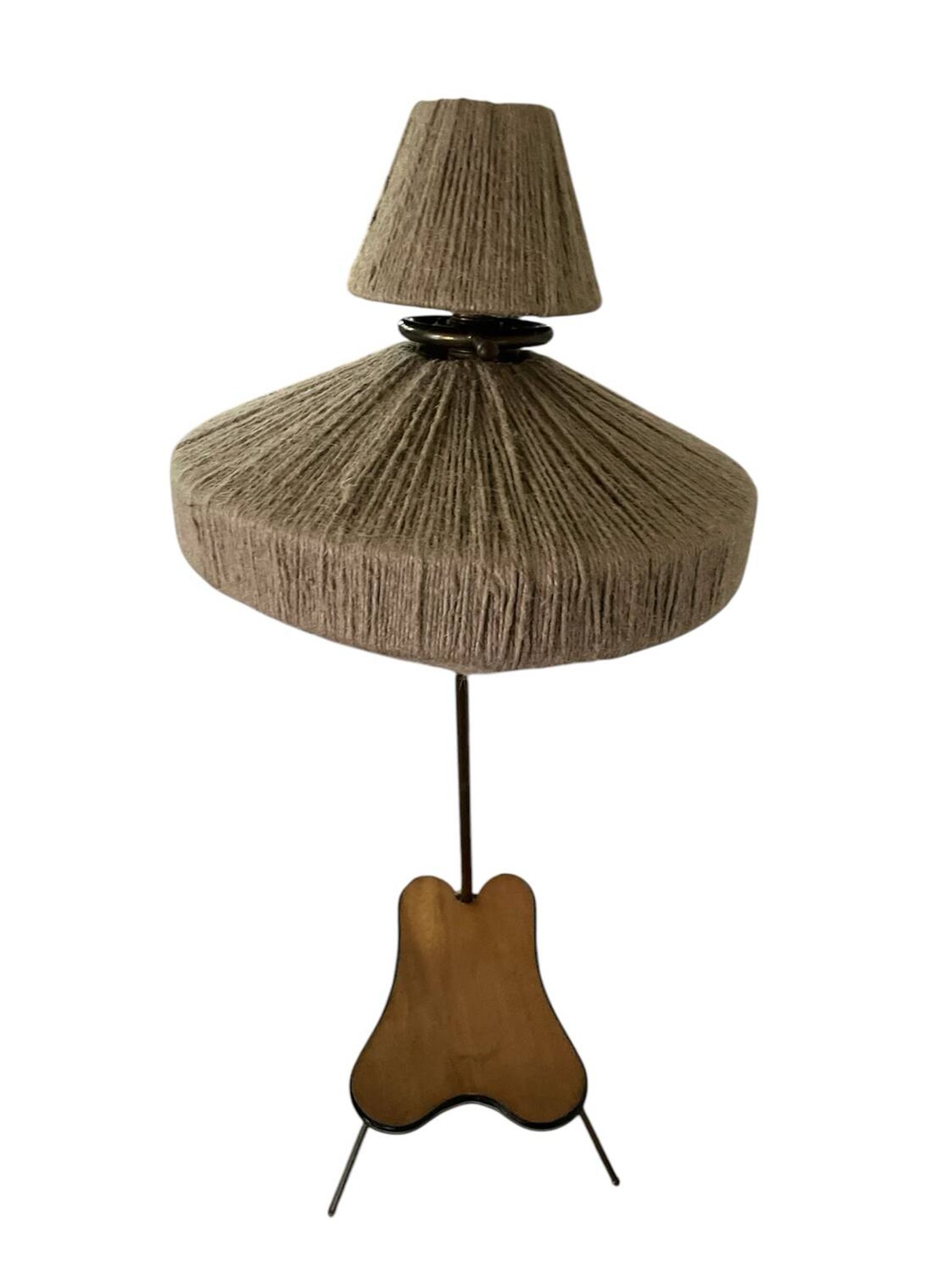 Lampadaire tripied vintage avec tablette