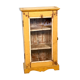 Showcase burmese teak wall shelf with original yellow patina