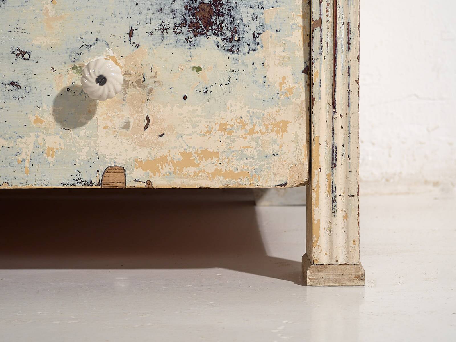 Antique chest of drawers with blue patina (c.1920) #17