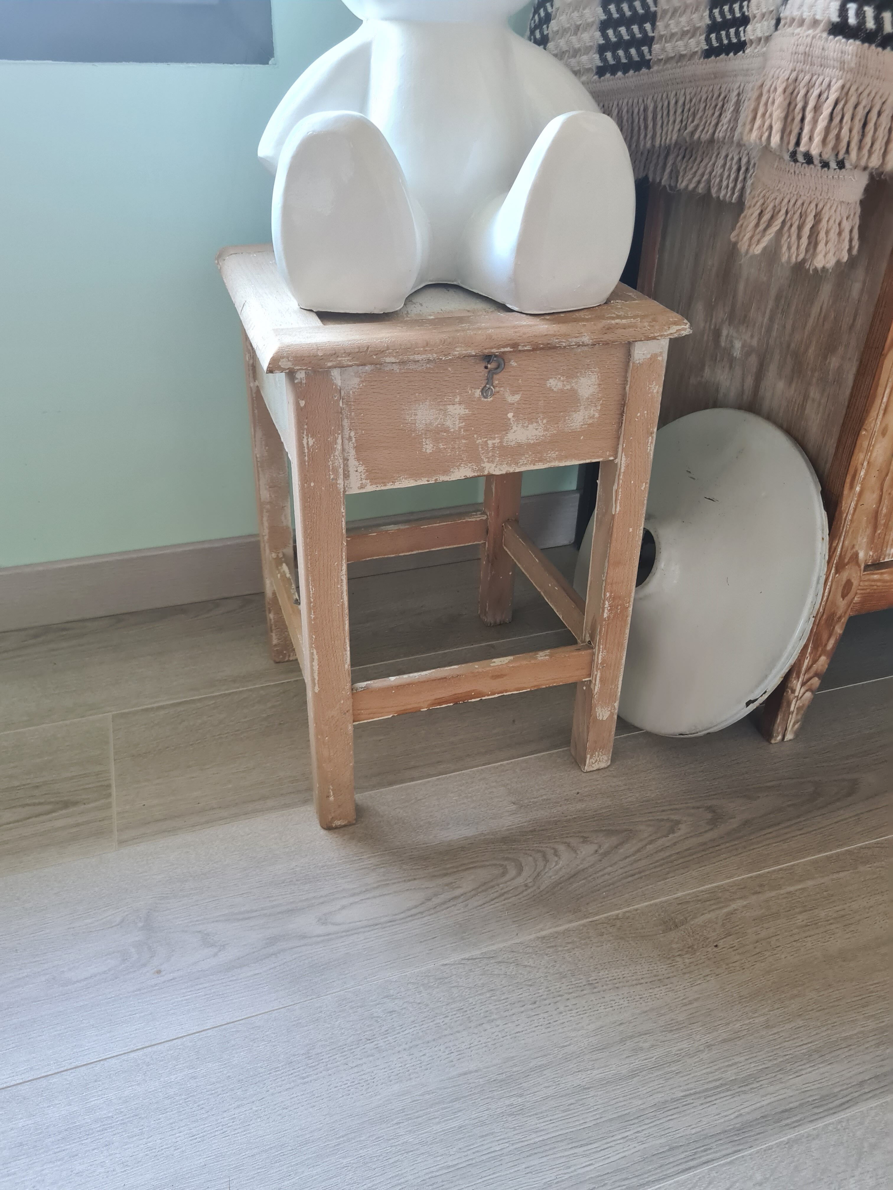 Vintage chest stool shabby chic style