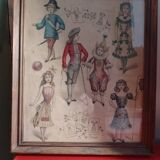 Fashion poster framed under glass, circa 1900