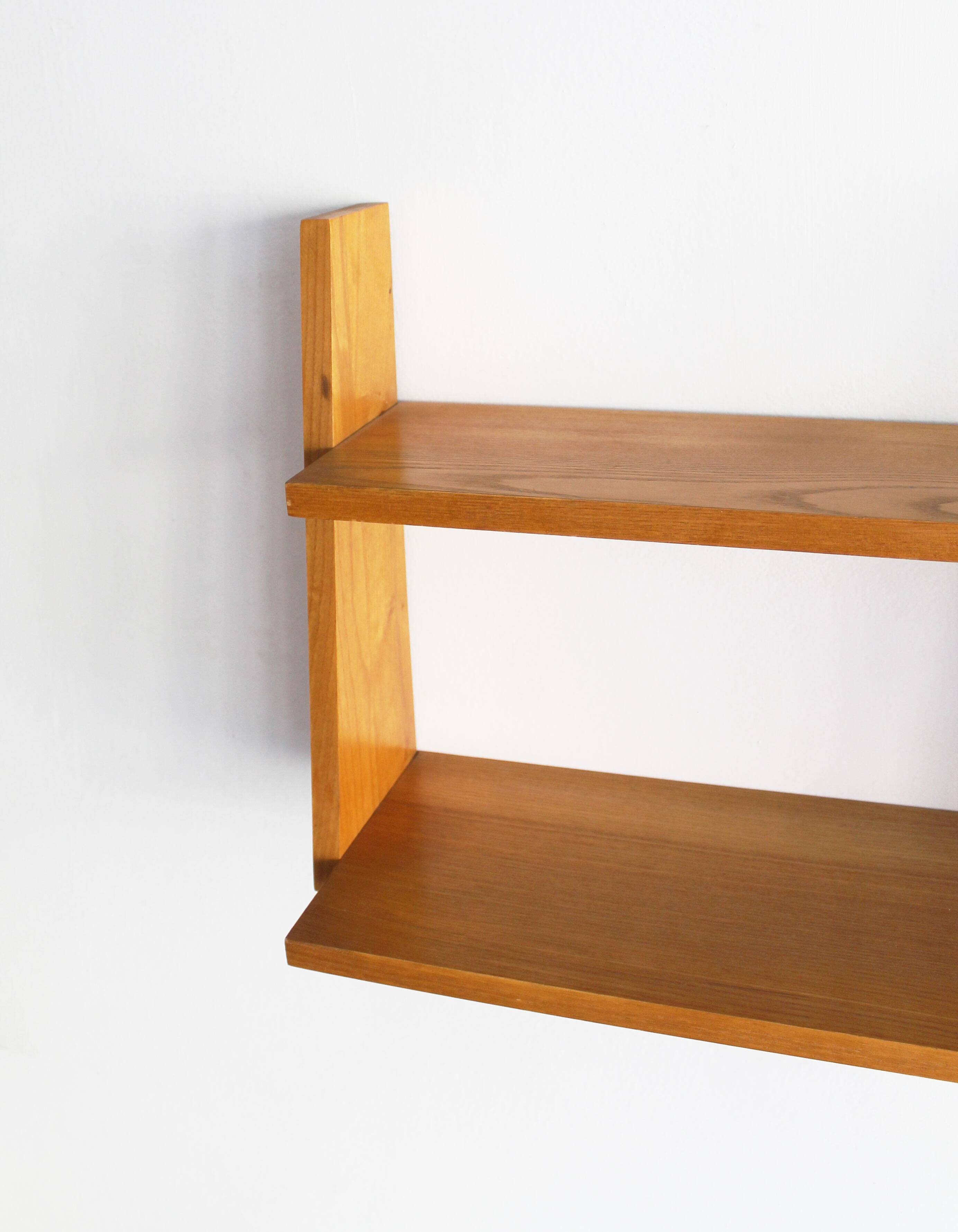 Vintage Wall Shelf in Beech, Czechoslovakia, 1960s