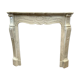 Louis XV style fireplace in white marble veined Carrara Italy 20th century