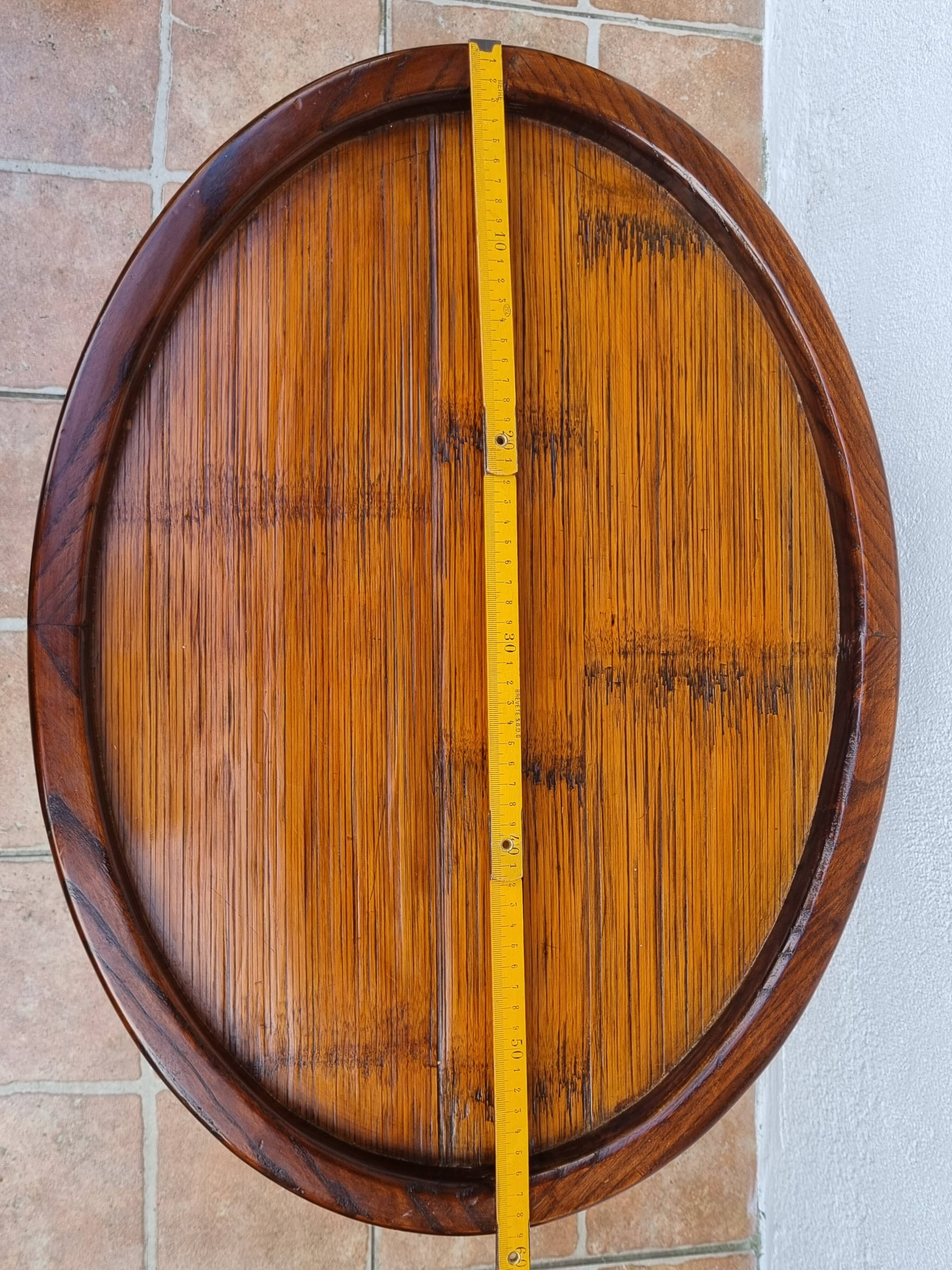 Art Deco style coffee table in varnished wood, vintage, 59 cm