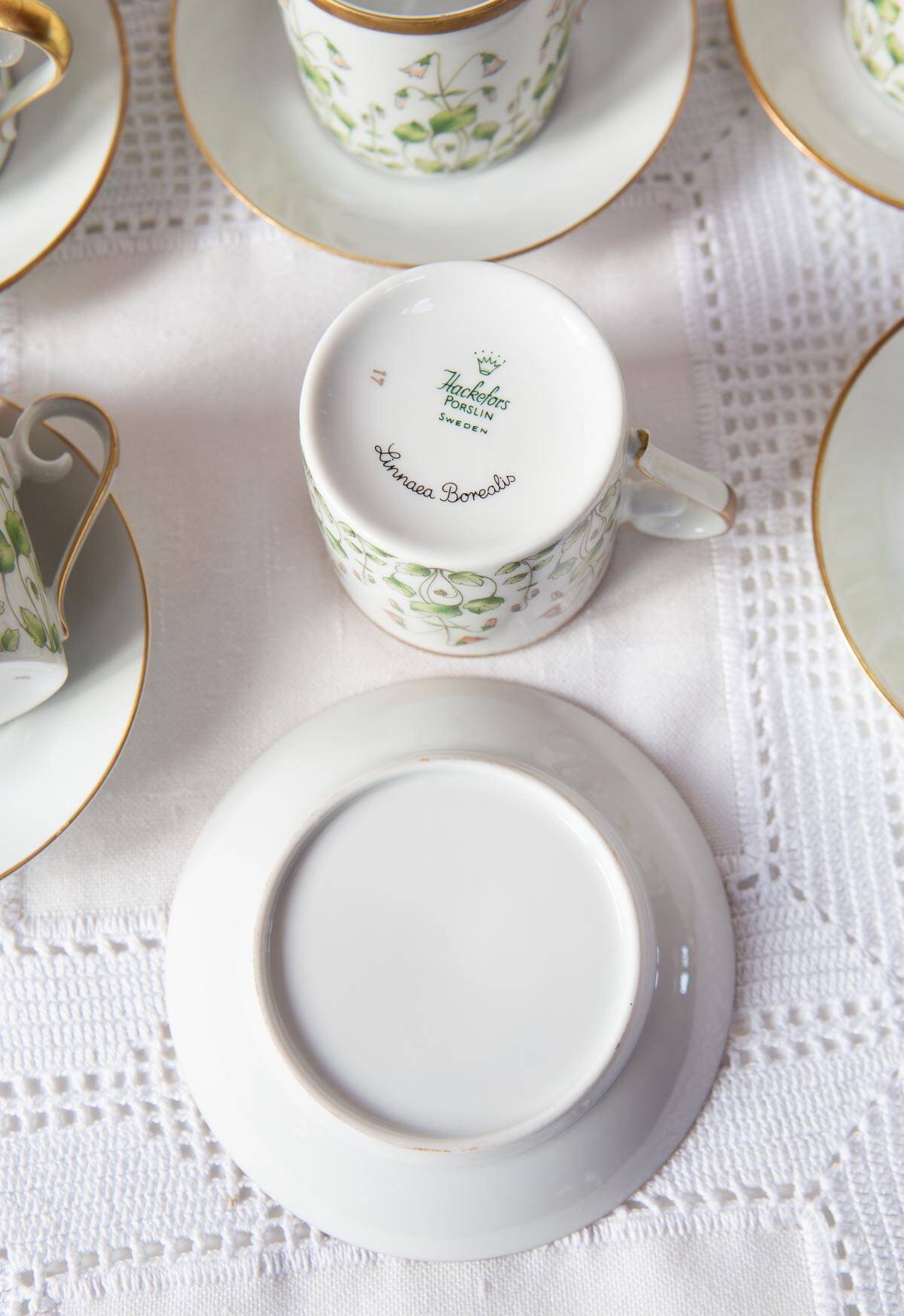 Hackefors "Linnea Borealis" 43-piece Swedish coffee service for 13 people, 1970s