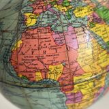 Vintage 1950 terrestrial globe by Girard Barrère Forest Thomas - 26 cm