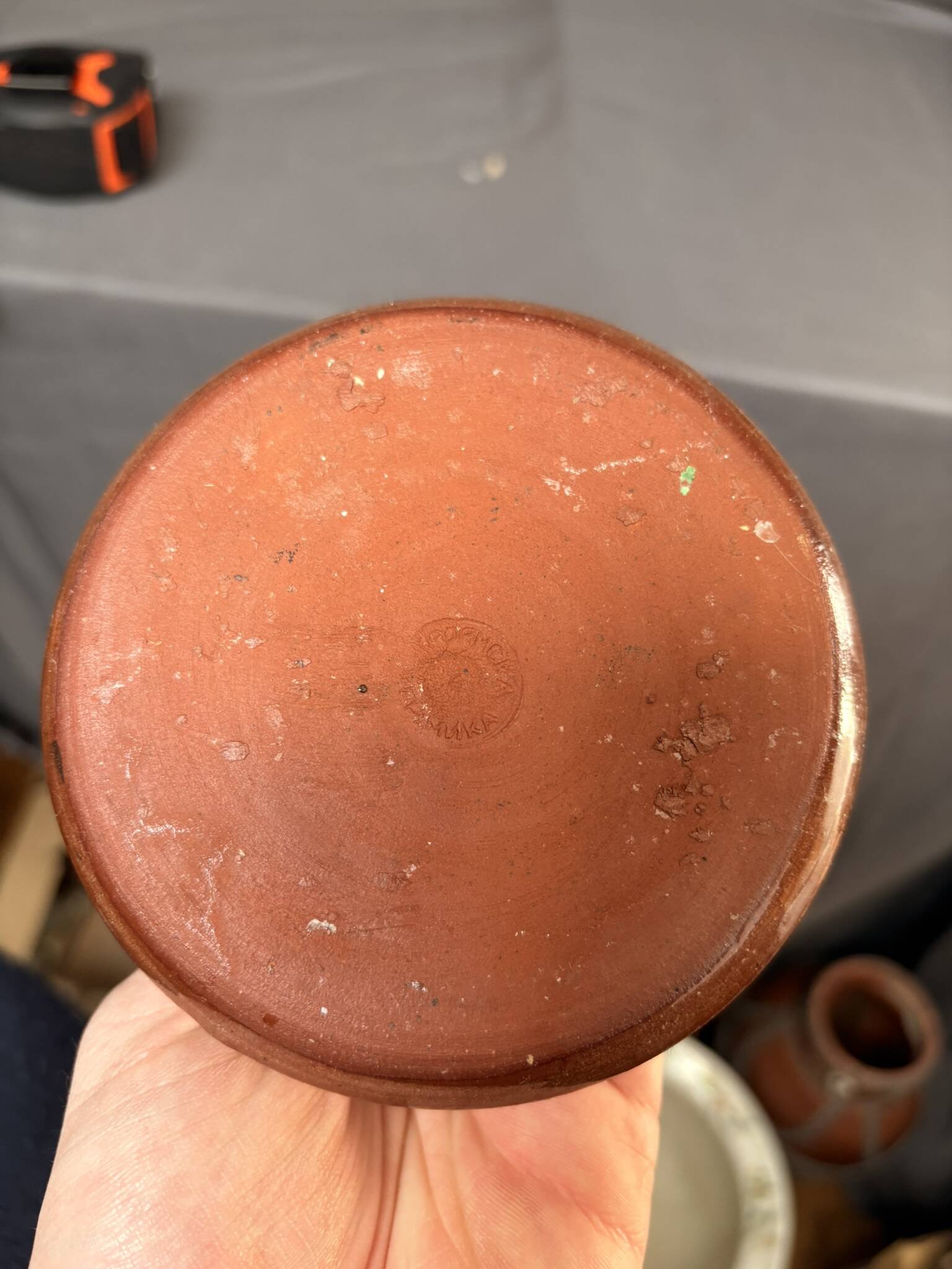 Ancien bougeoir rat de cave en terre cuite bulgare