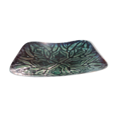 Old small empty dish enamelled copper pocket