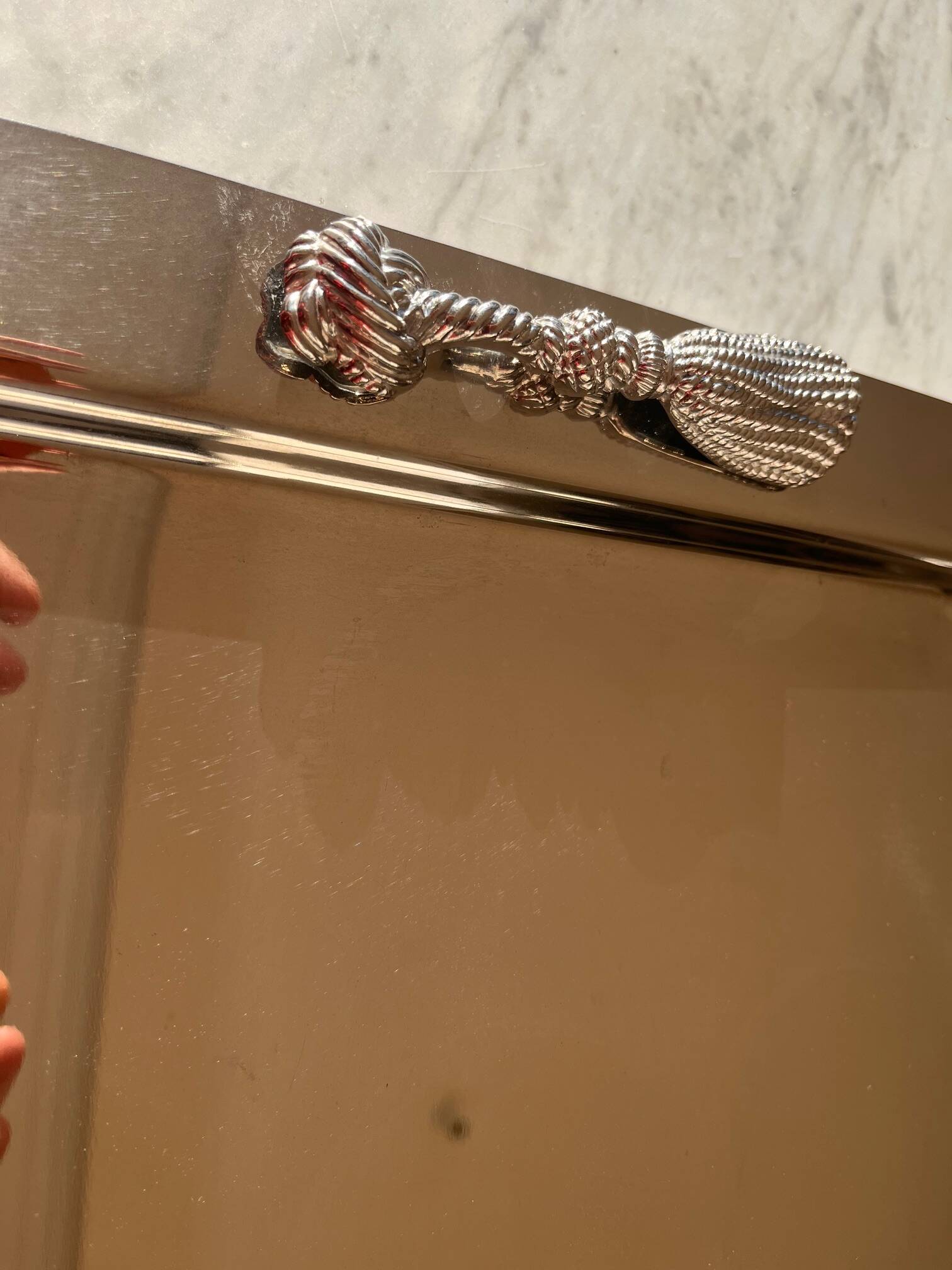 1970s plateau design in the style of Maria Pergay – silver-plated metal