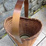 Braided wicker umbrella holder 60/70s