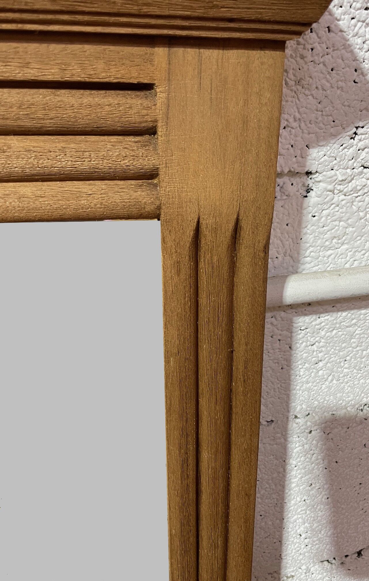 Bevelled oak Art Deco mirror 133x80