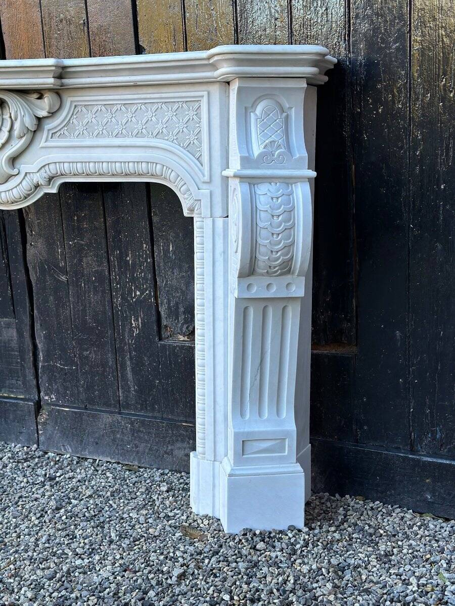 Napoleon III Fireplace In Carrara Marble Circa 1880
