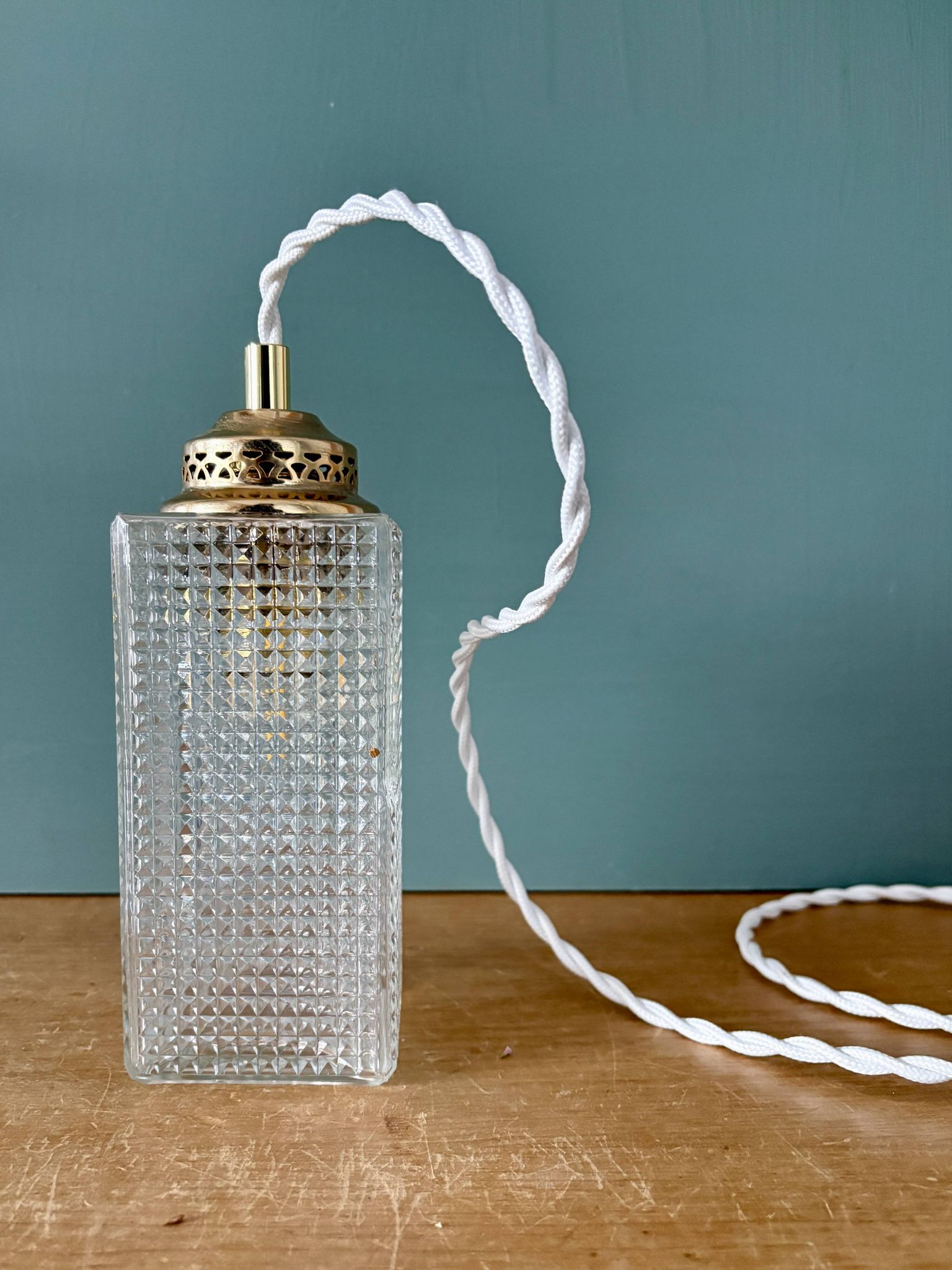 Baladeuse ou lampe à poser globe vintage en verre