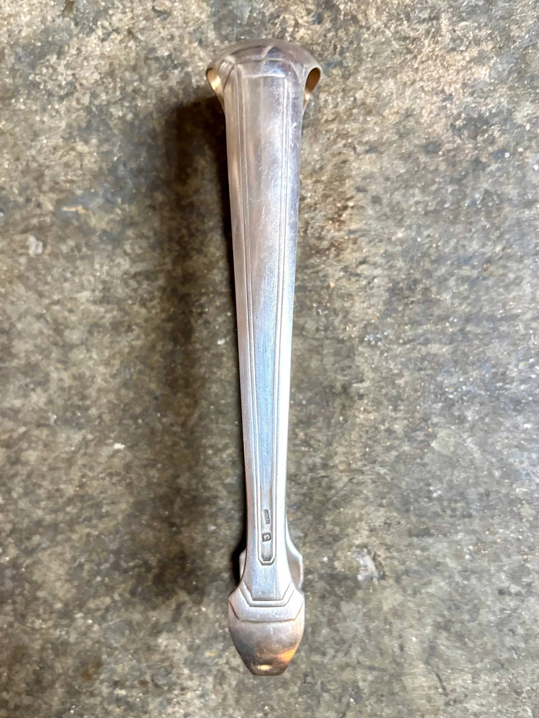 Perrin silver-plated metal ice tongs