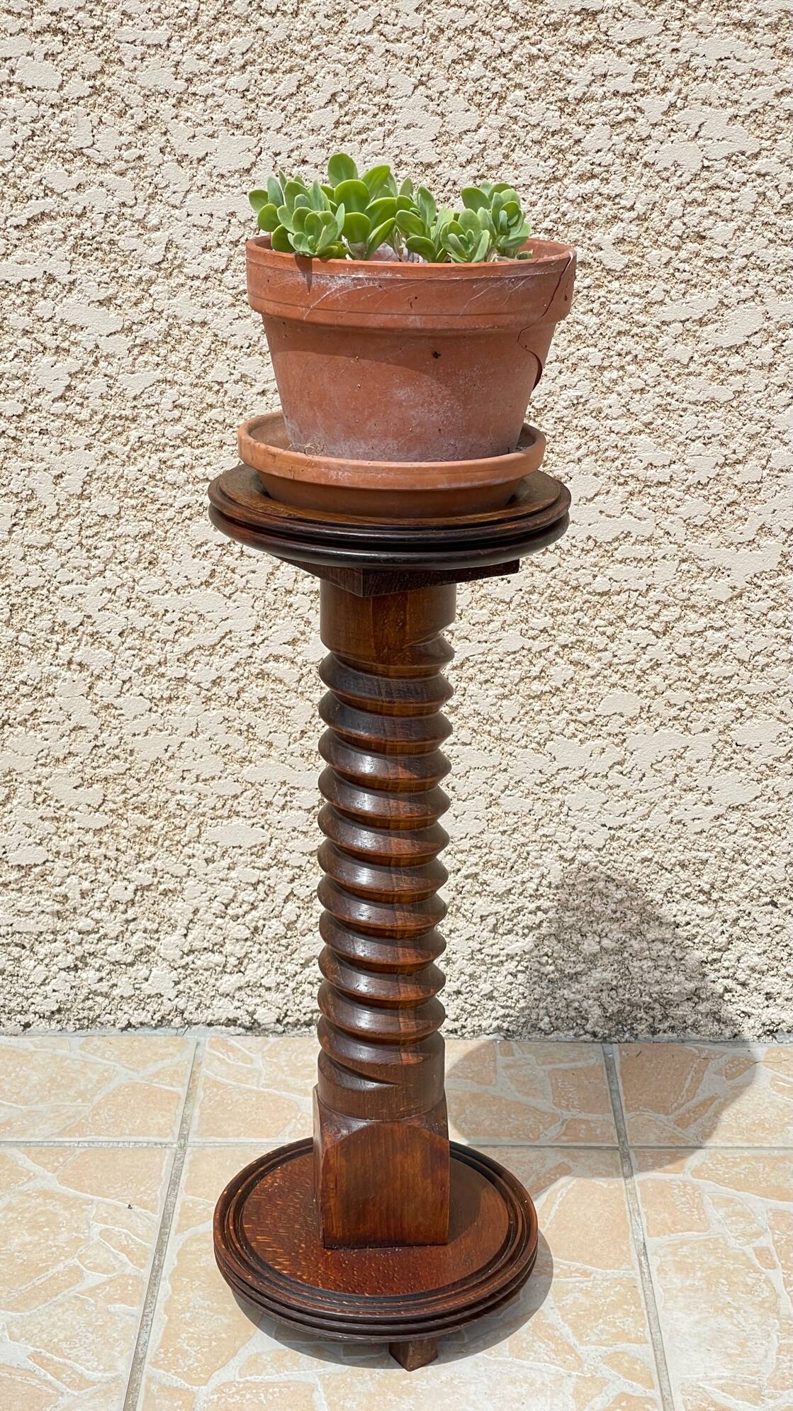 Charles dudouyt vintage oak plants holder