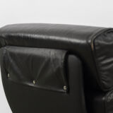 Vintage german office swivel leather easy chair, 1960s