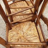 4 chairs rustic straw