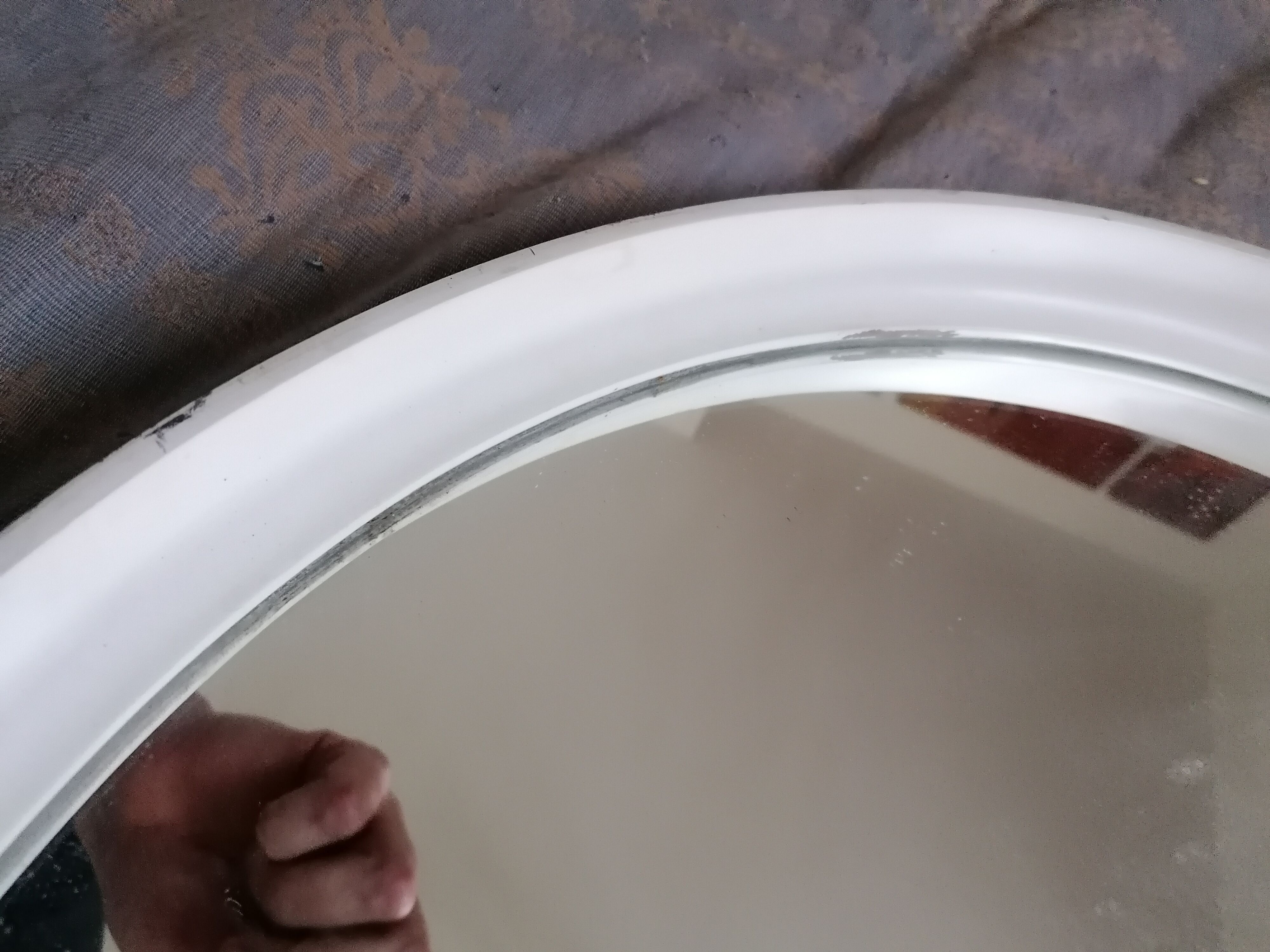 Large round mirror vintage molded frame 60cm