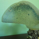 Fruit cup with silver metal foot, Murano granite glass "Vetro eseguito da maestri di Murano"