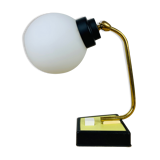 Lampe cocotte opaline laiton années 50