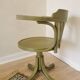 Vintage Thonet Style Bentwood Swivel Chair - Olive Green Retro Armchair