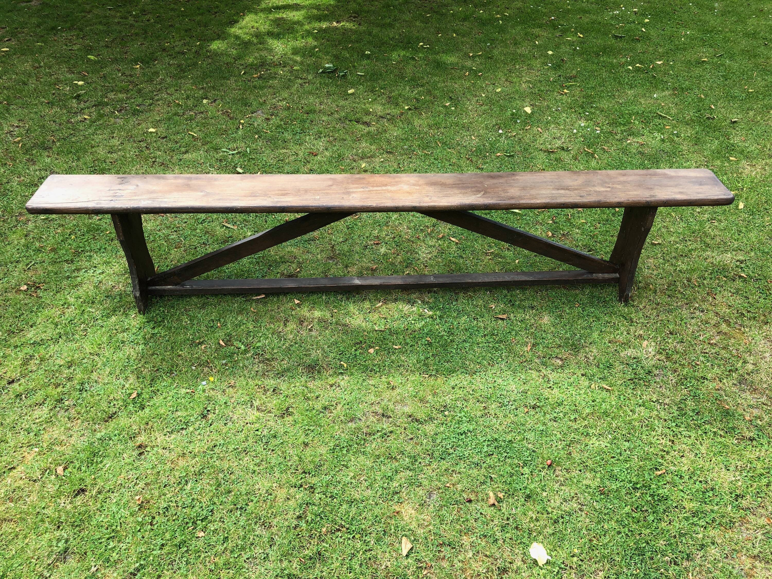 Old wooden farm bench