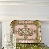 Petit plateau type florentin rose et doré