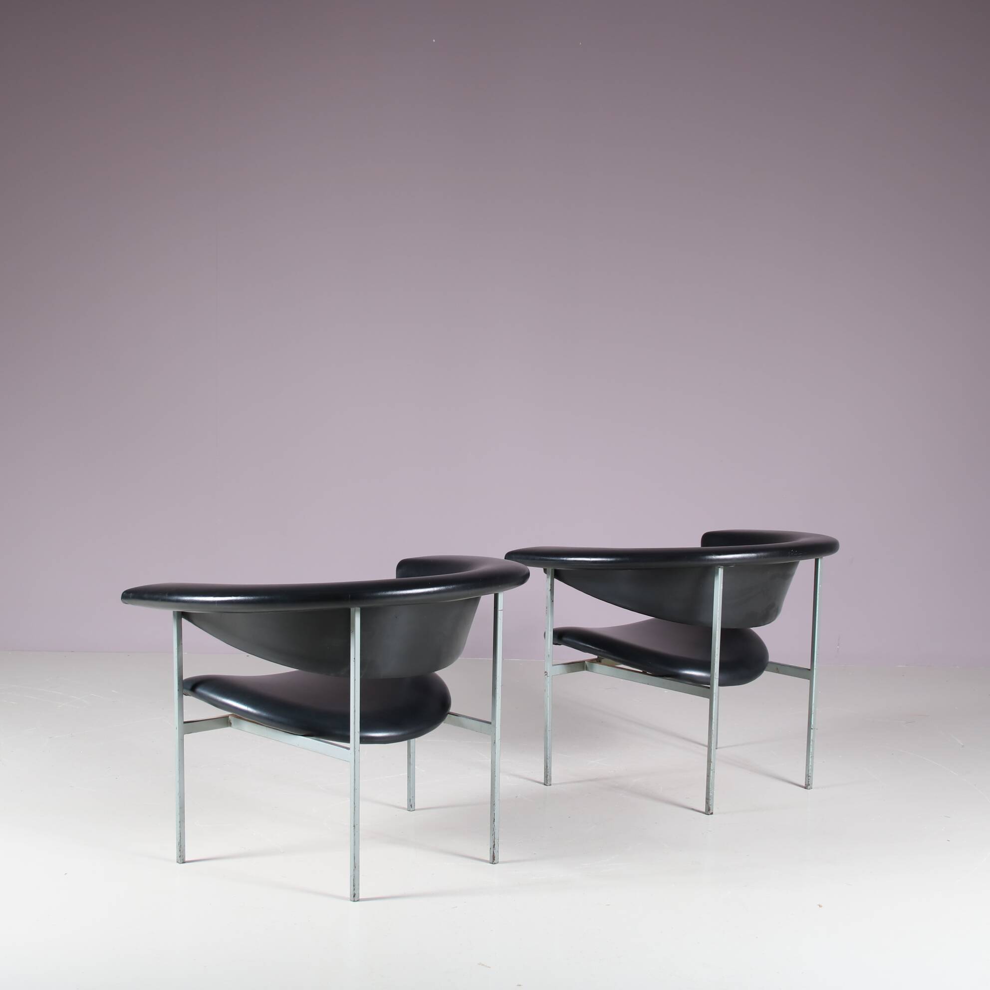 1960s Pair of “Meander Gamma” Chairs by Rudolf Wolf for Gaasbeek & Van Tiel, Netherlands