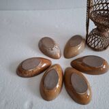 Set of five stoneware avocado bowls