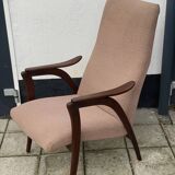 Swedish mid century modern teak high back chair