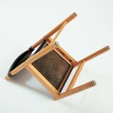 Ibisco hideleather beech stick chairs, Italy 1970, set of 2