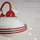 Lampe pendentif vintage rouge de l'ère spatiale / lustre (Stilnovo) Sputnik