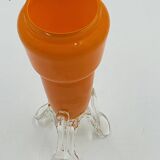 Vintage orange glass soliflore with a sculpted base.