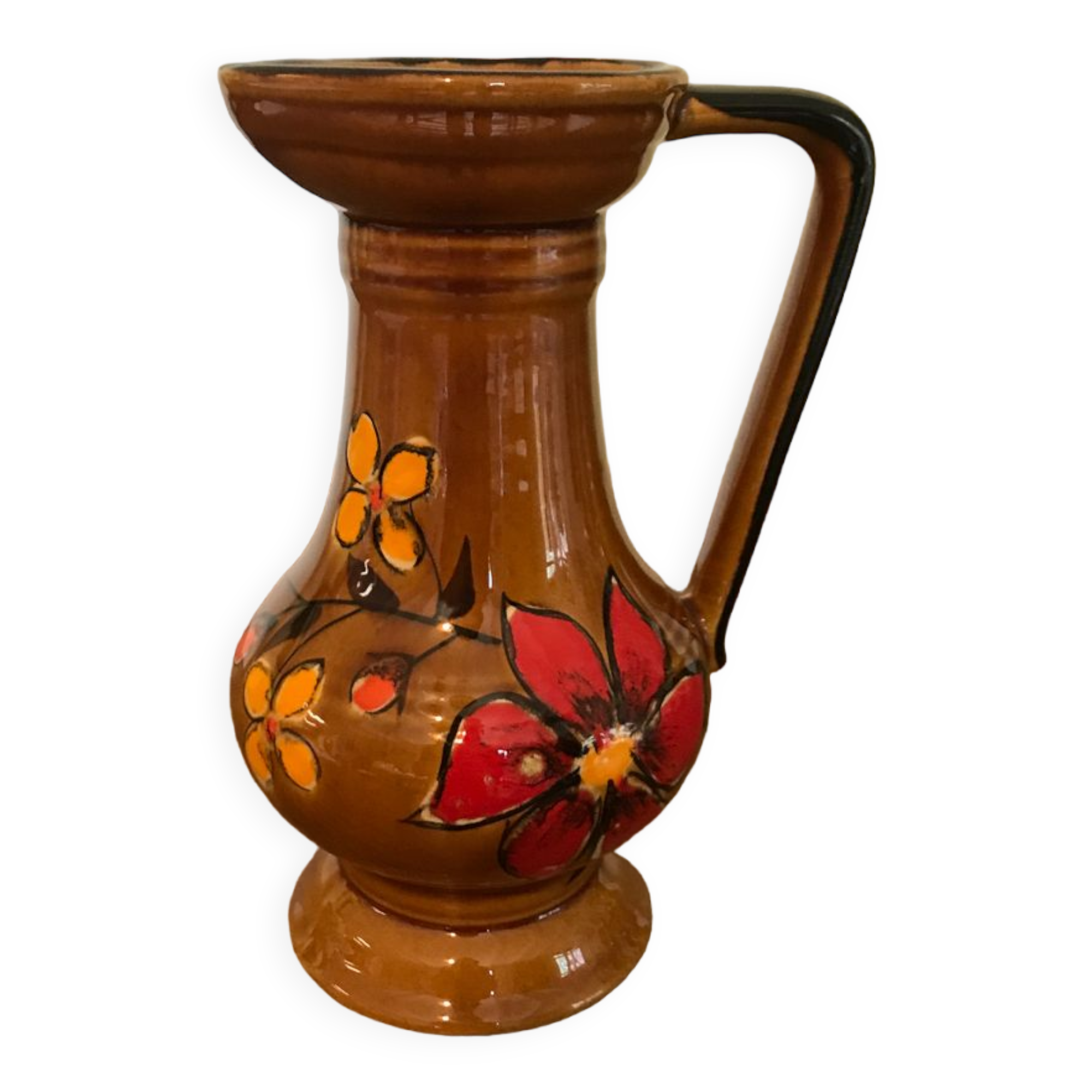 Pitcher, vintage glazed stoneware decanter