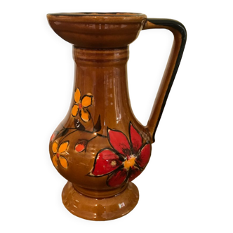 Pitcher, vintage glazed stoneware decanter