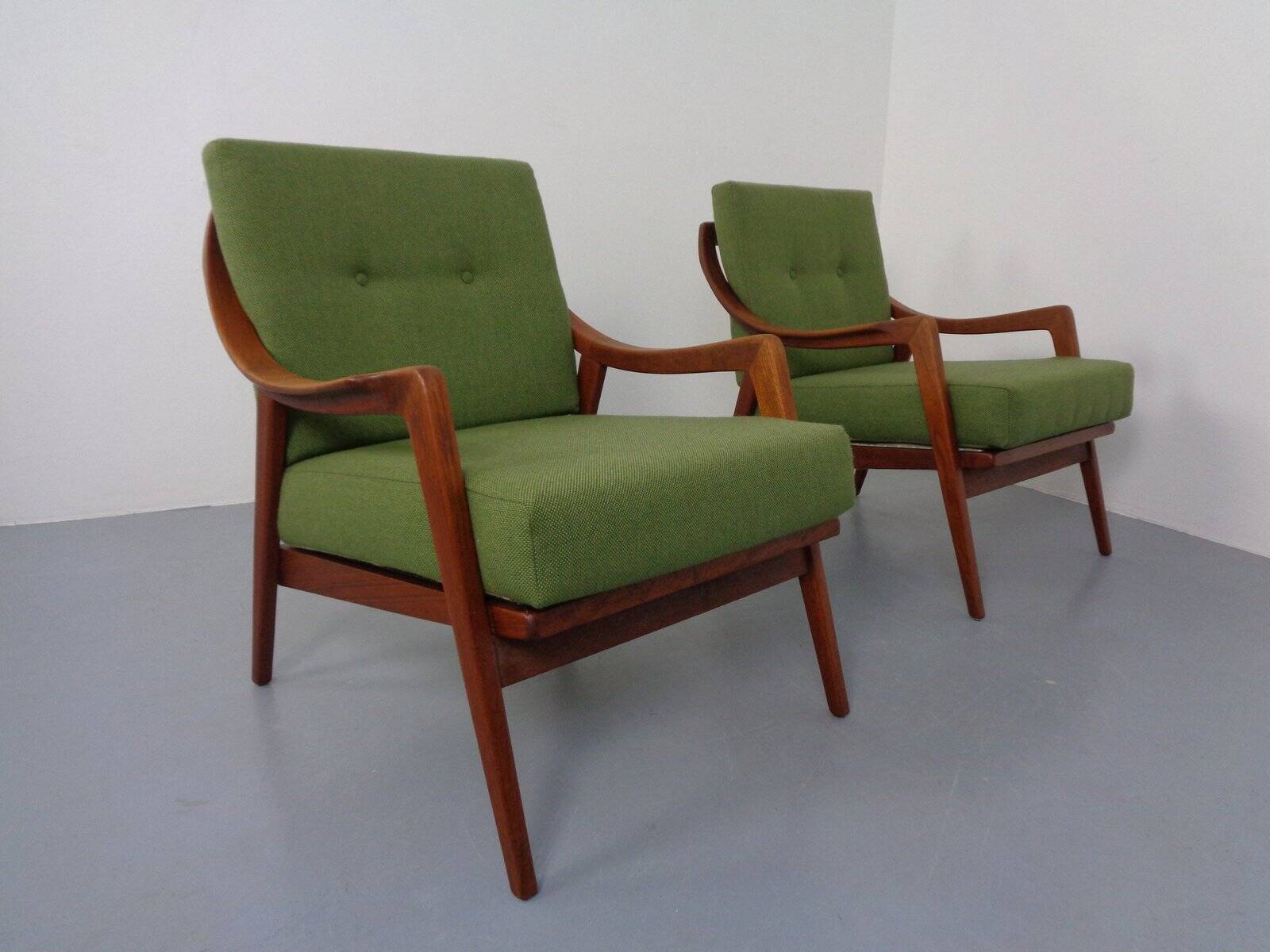 Danish Filigree Teak Armchairs, 1960s, Set of 2