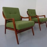 Danish Filigree Teak Armchairs, 1960s, Set of 2
