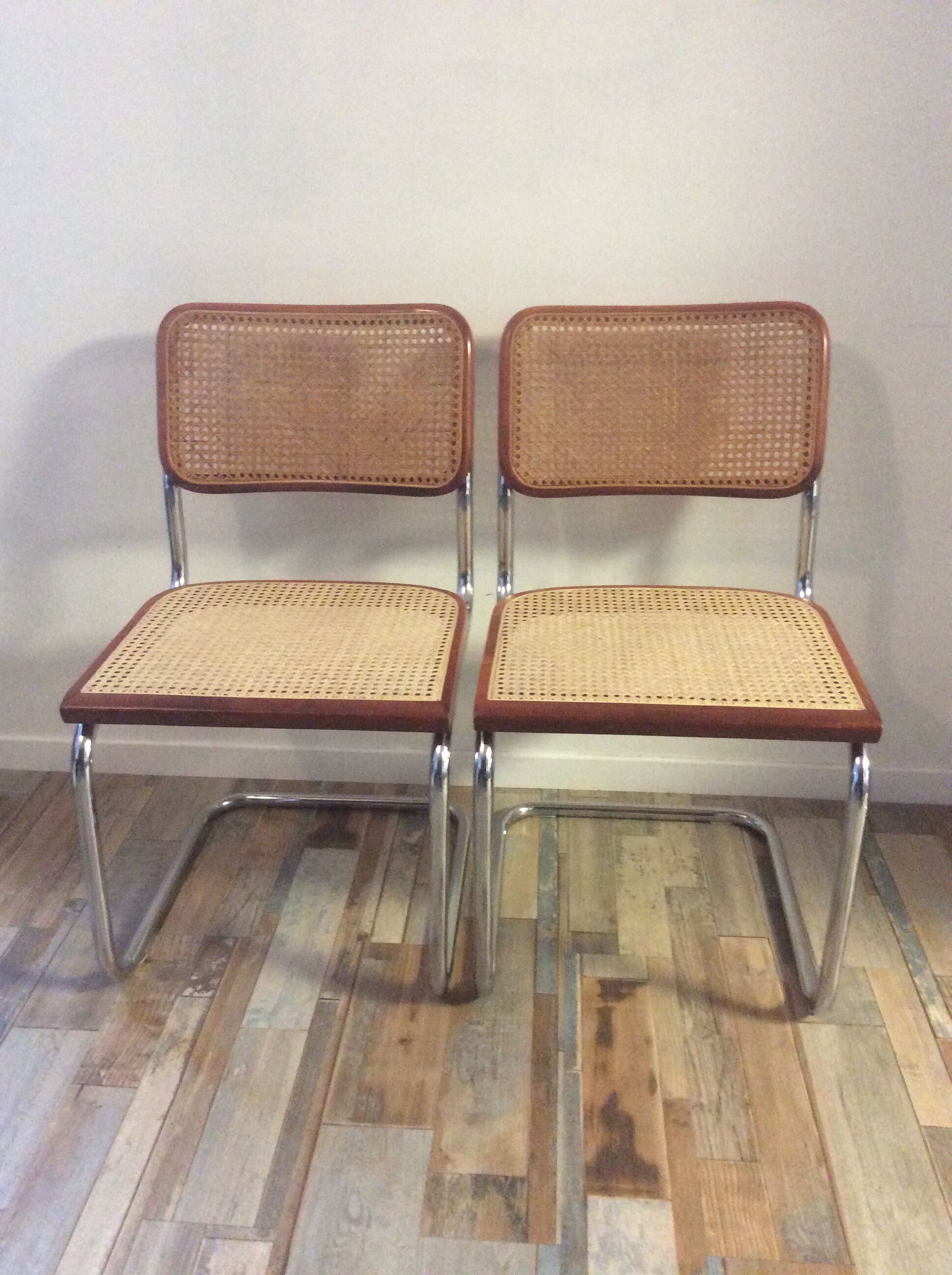 Pair of chairs Marcel Breuer Cesca B32