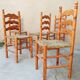Lot de 5 chaises paillées vintage style espagnol