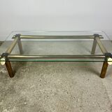 Vintage Italian coffee table 80'S in brass and iron