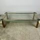 Table basse italienne vintage 80'S en laiton et fer